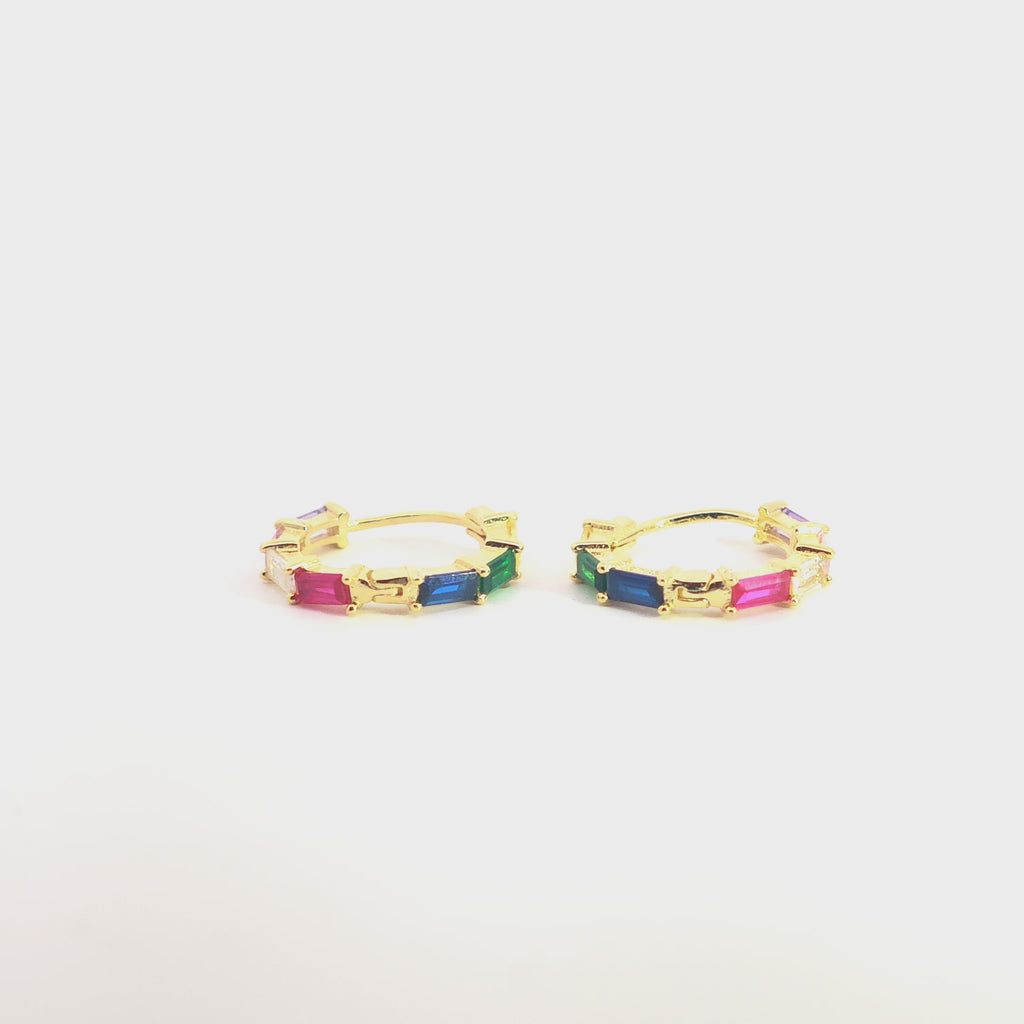 Orecchini Rainbow Sparkle con Pietre Multicolore In Argento 925