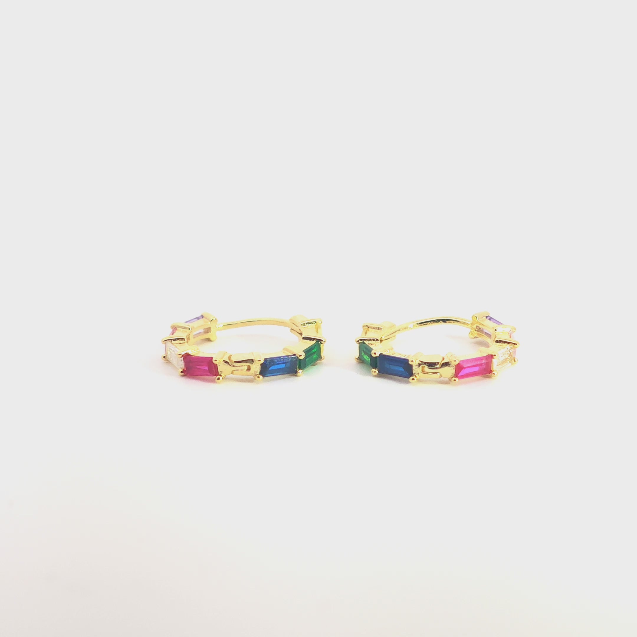 Orecchini Rainbow Sparkle con Pietre Multicolore In Argento 925