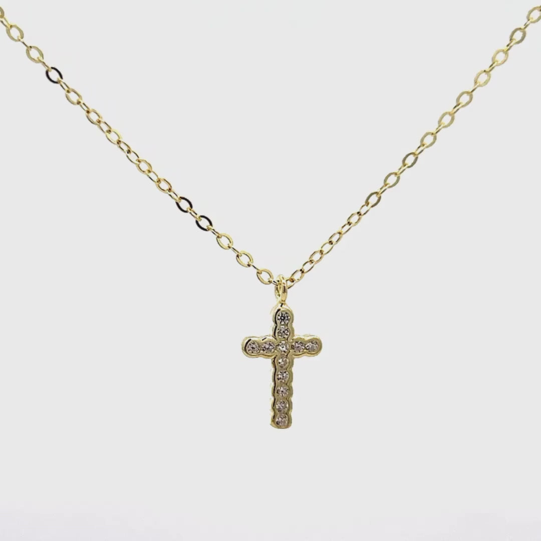 Collana Croce Brillante in Argento 925
