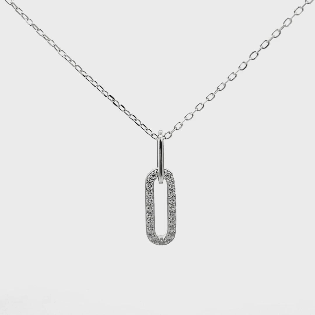 Collana in Argento con Pendente Rettangolare