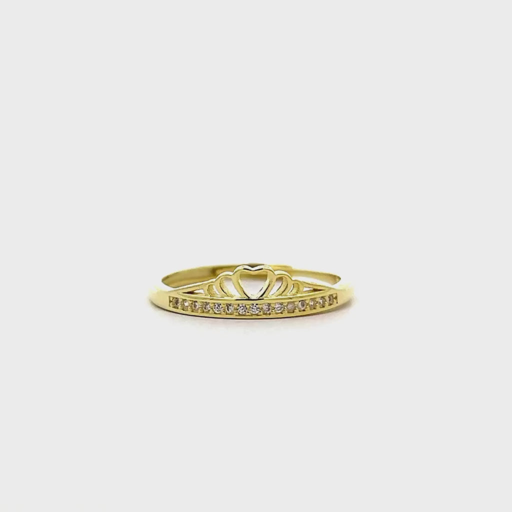 Anello Corona Cuore in Argento