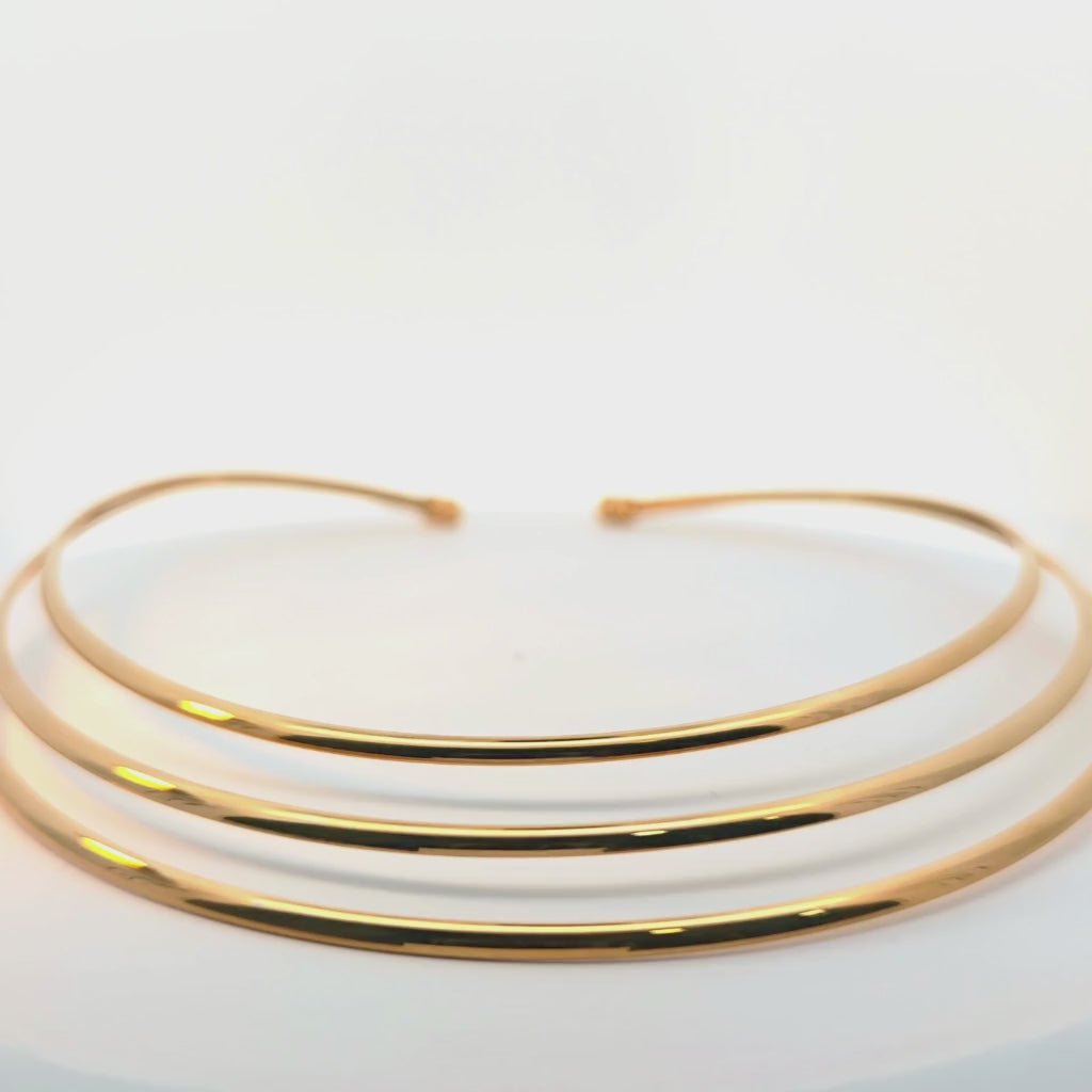 Girocollo Choker Rigido Multicerchio in Acciaio Inossidabile