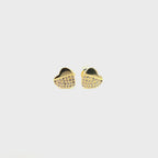 Orecchini Cuore Radiante con Pavé di Brillanti In Argento 925