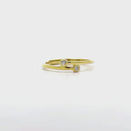 Anello Minimal in Argento con Zirconi