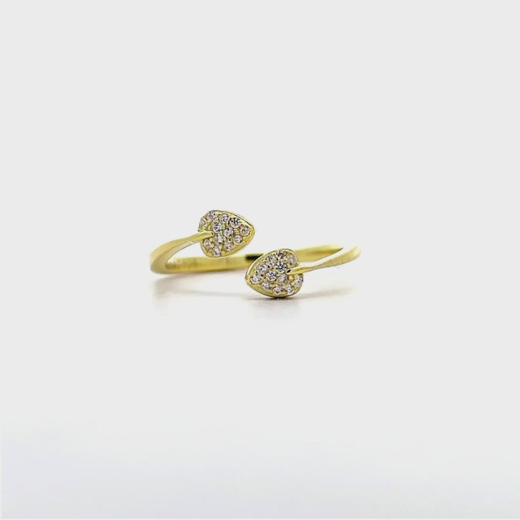 Anello Cuori Pavé Aperto in Argento 925