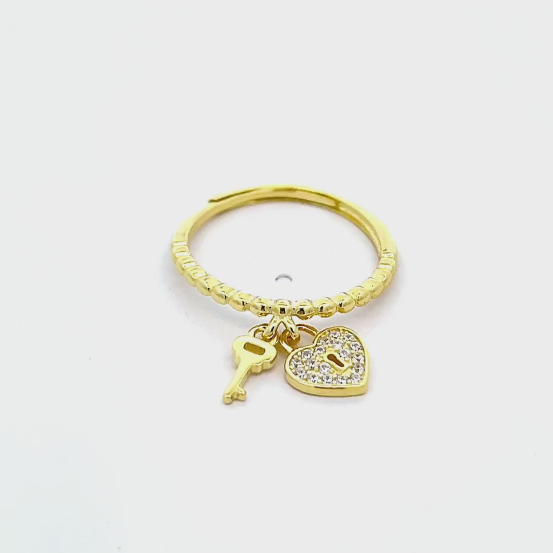 Anello Cuore con Chiave Argento 925