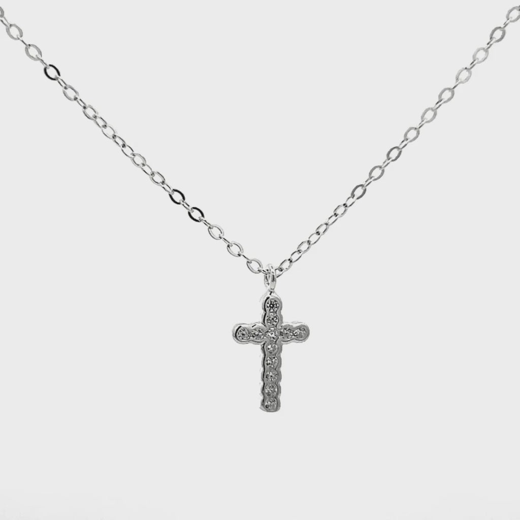 Collana Croce Brillante in Argento 925