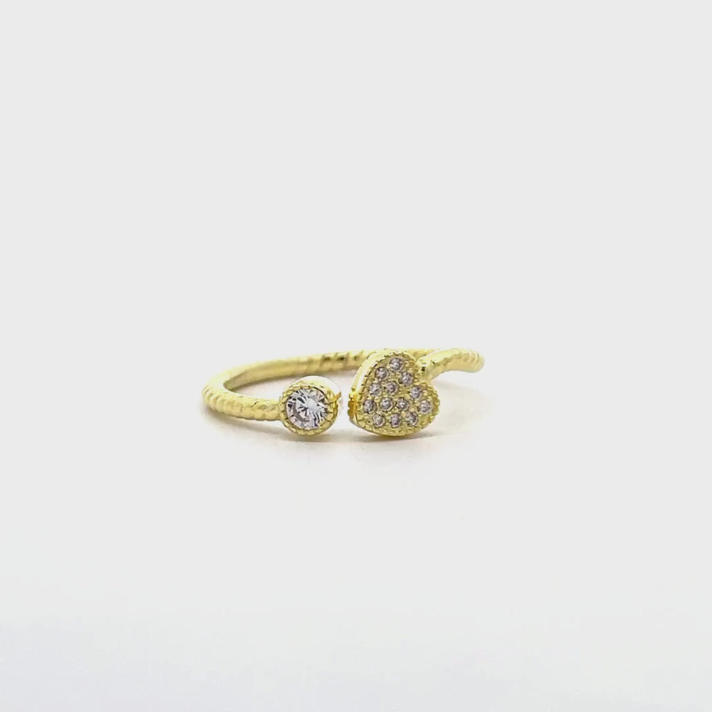Anello Cuore Pavé Argento