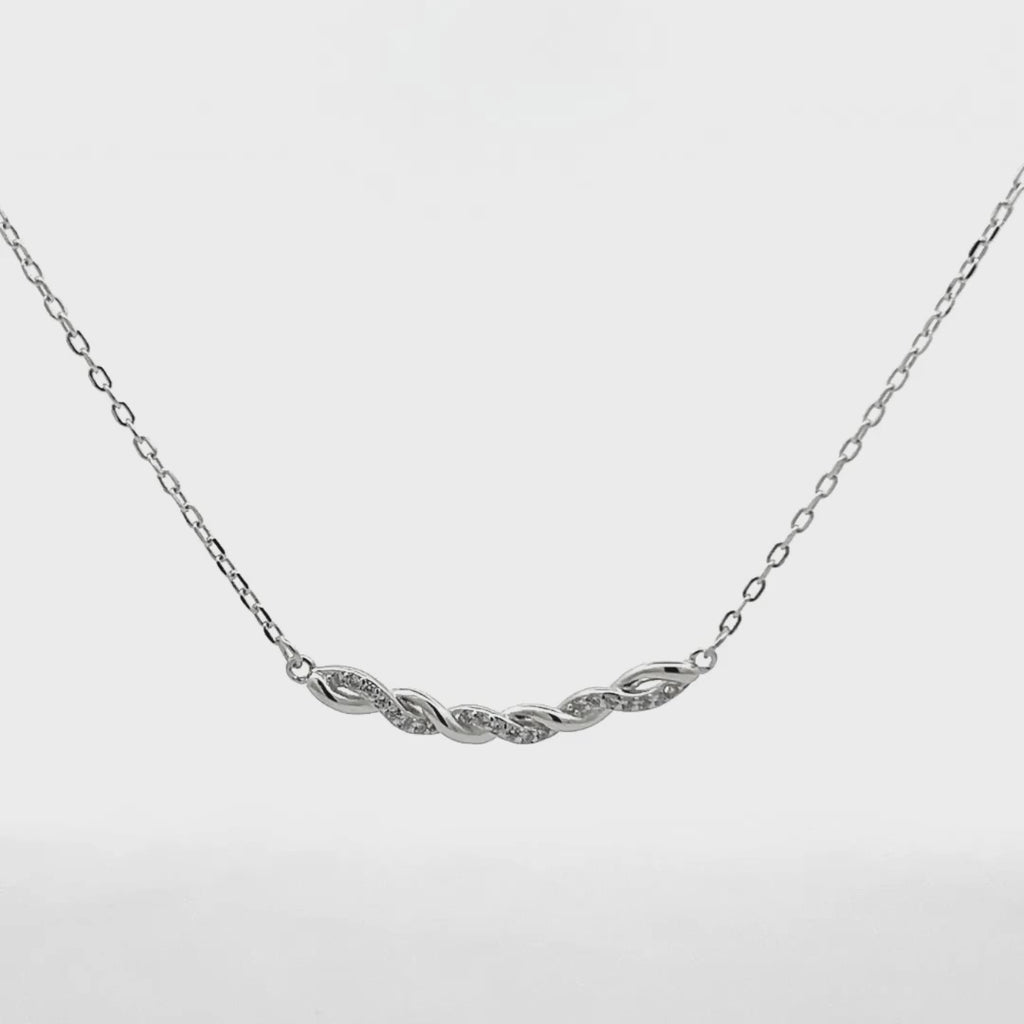 Collana nodo intrecciato brillante in Argento 925
