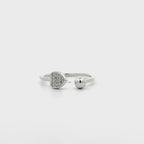 Anello Cuore e Sfera in Argento 925