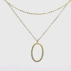 Collana doppio filo ovale in Argento 925