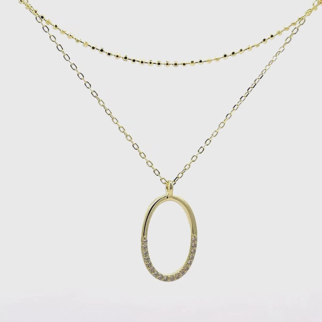 Collana doppio filo ovale in Argento 925