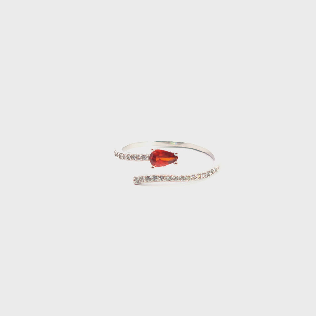 Anello Vortice Cromatico a Spirale con Zirconi In Argento 925