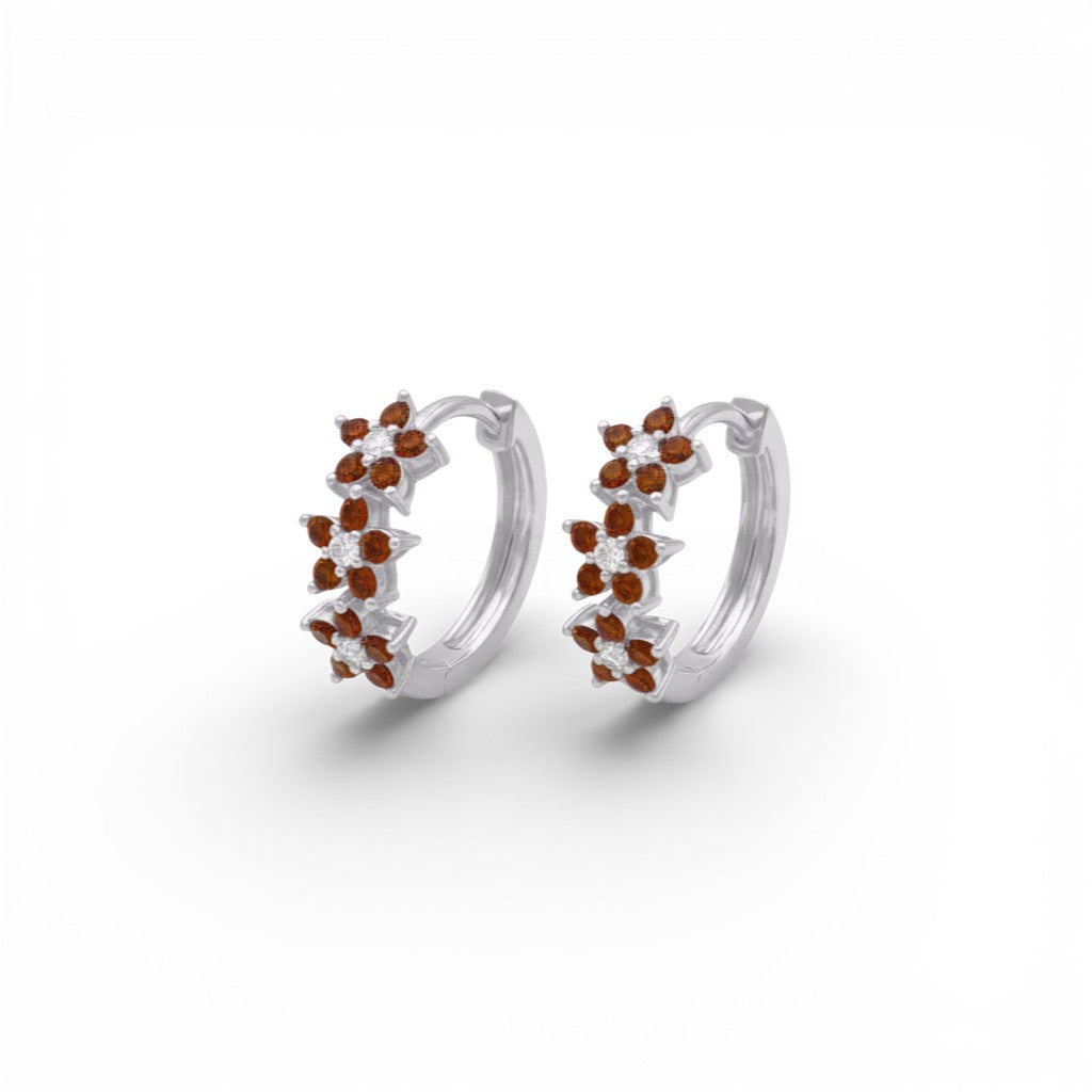 Orecchini Trilogia Floreale con Zirconi In Argento 925