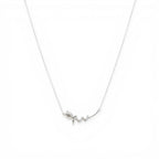 Collana con Rosa e filo Zirconato Intrecciato In Argento 925
