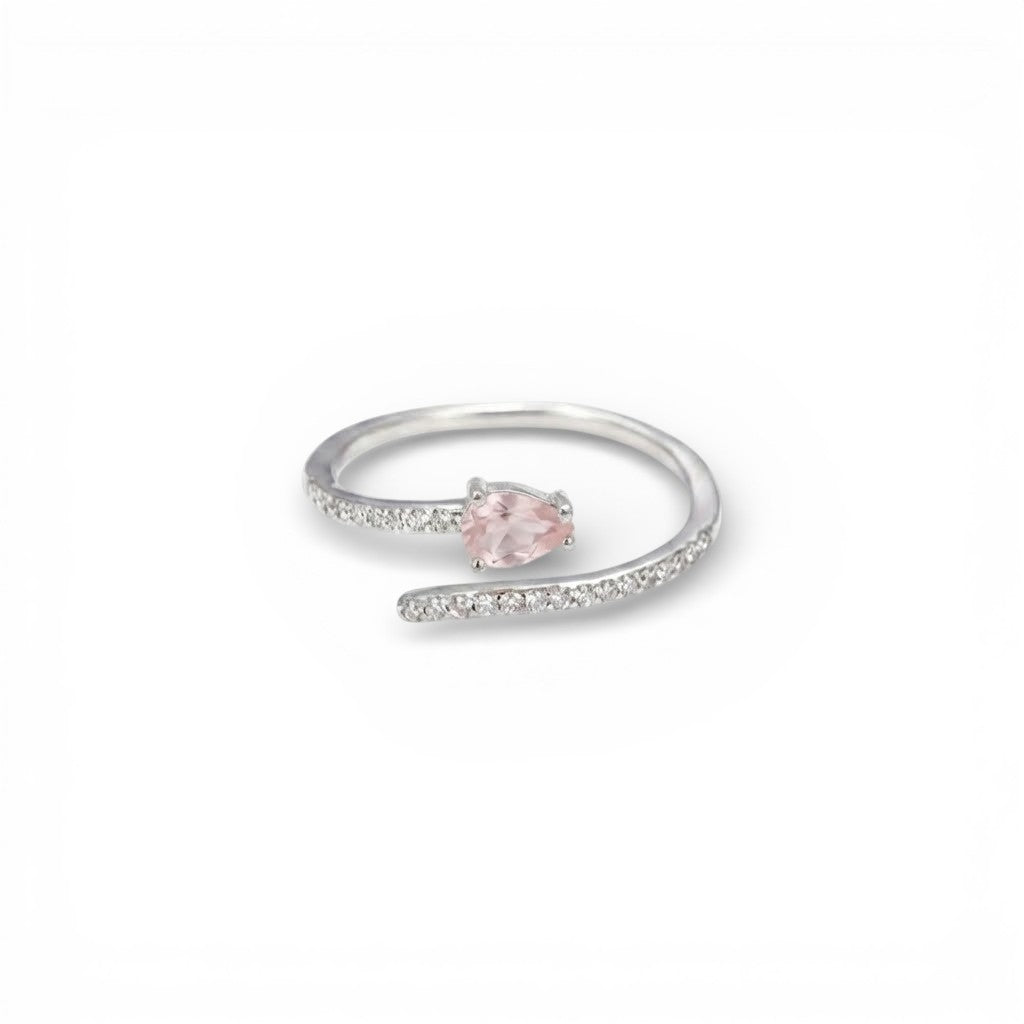 Anello Vortice Cromatico a Spirale con Zirconi In Argento 925