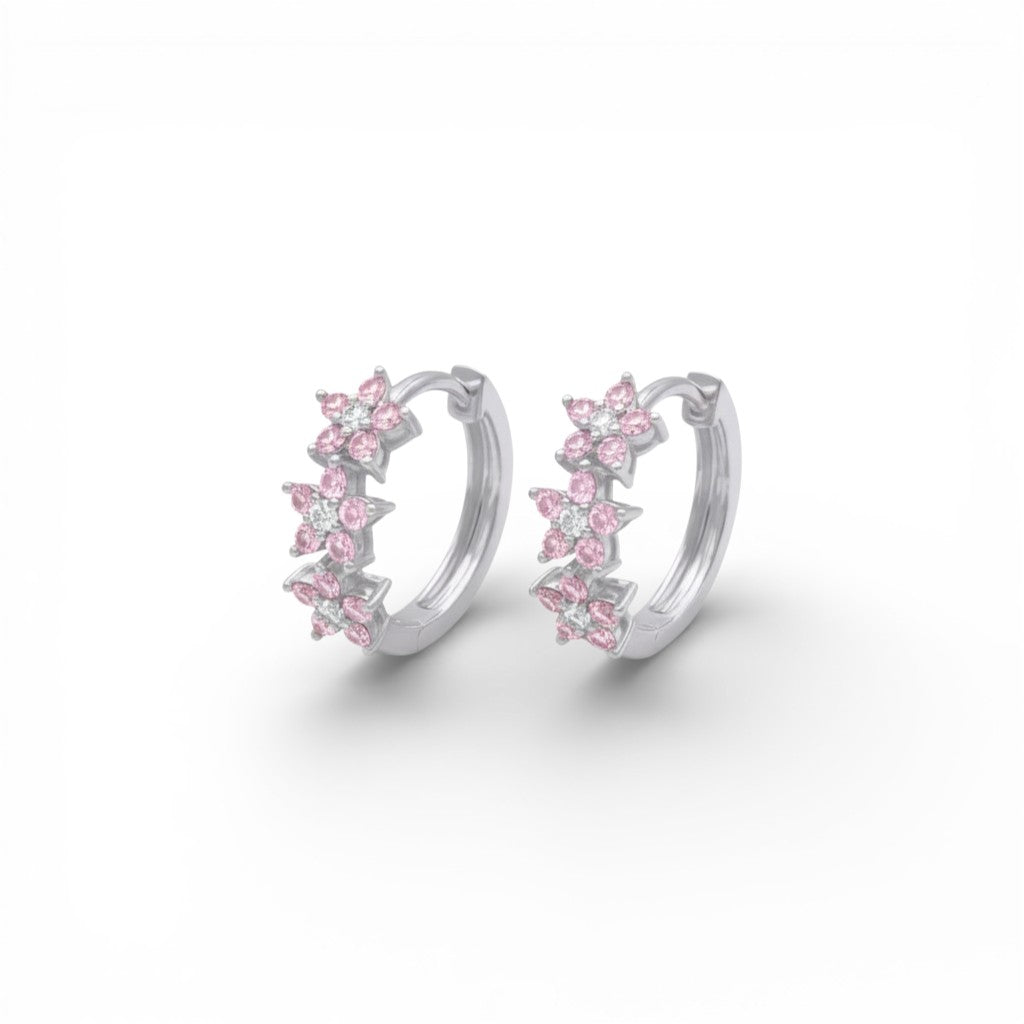 Orecchini Trilogia Floreale con Zirconi In Argento 925