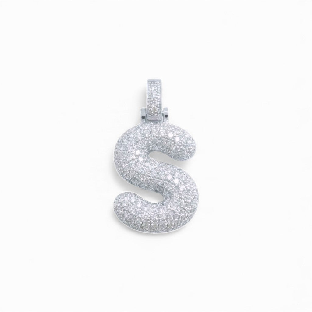 Ciondolo Bubble Bombato con Pavé di Zirconi Luminosi In Ottone