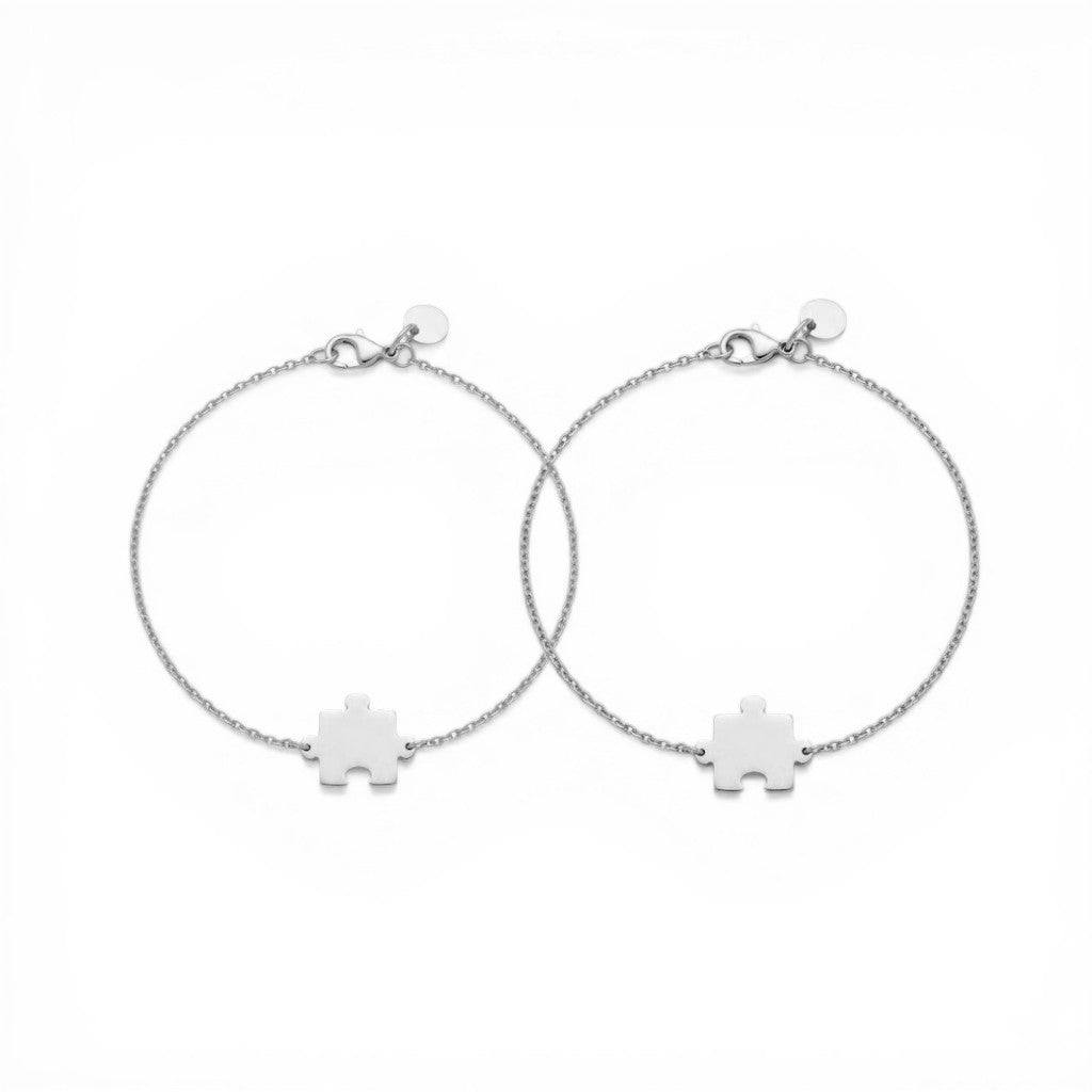 Coppia Bracciali Puzzle In Acciaio Inossidabile