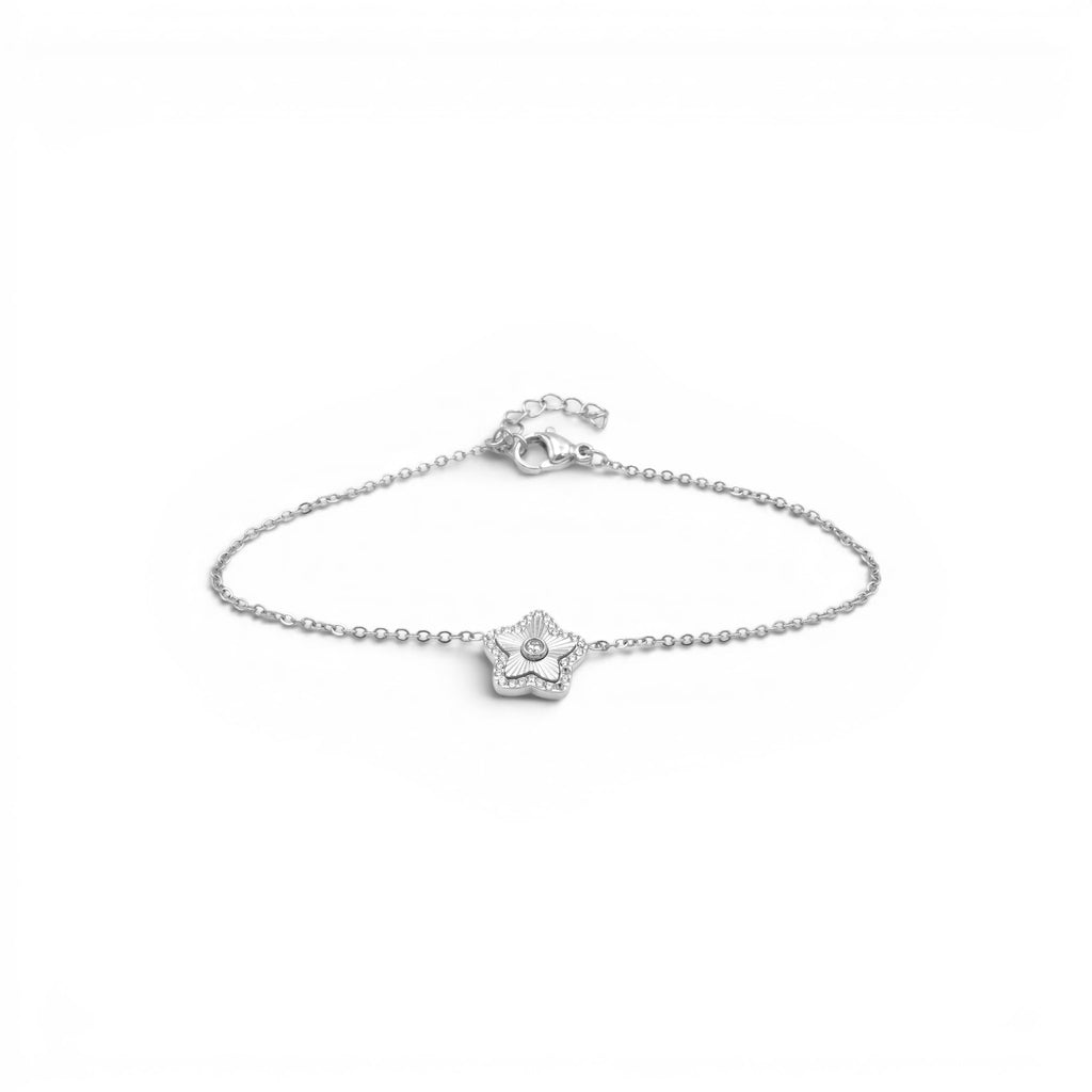 Bracciale Stella Radiante con Pavé e Punto Luce In Acciaio Inossidabile