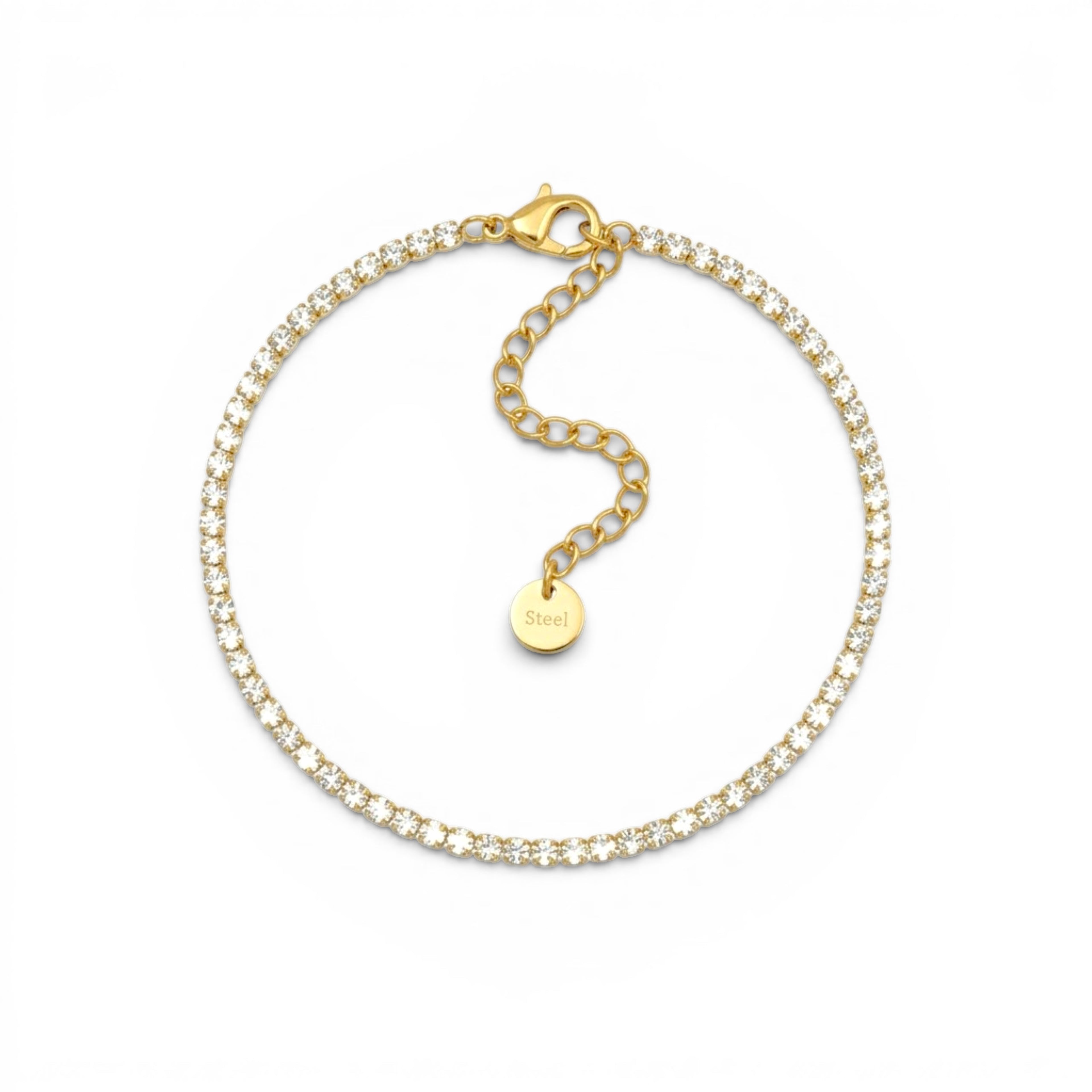 Bracciale Tennis con Zirconi Luminosi In Acciaio Inossidabile
