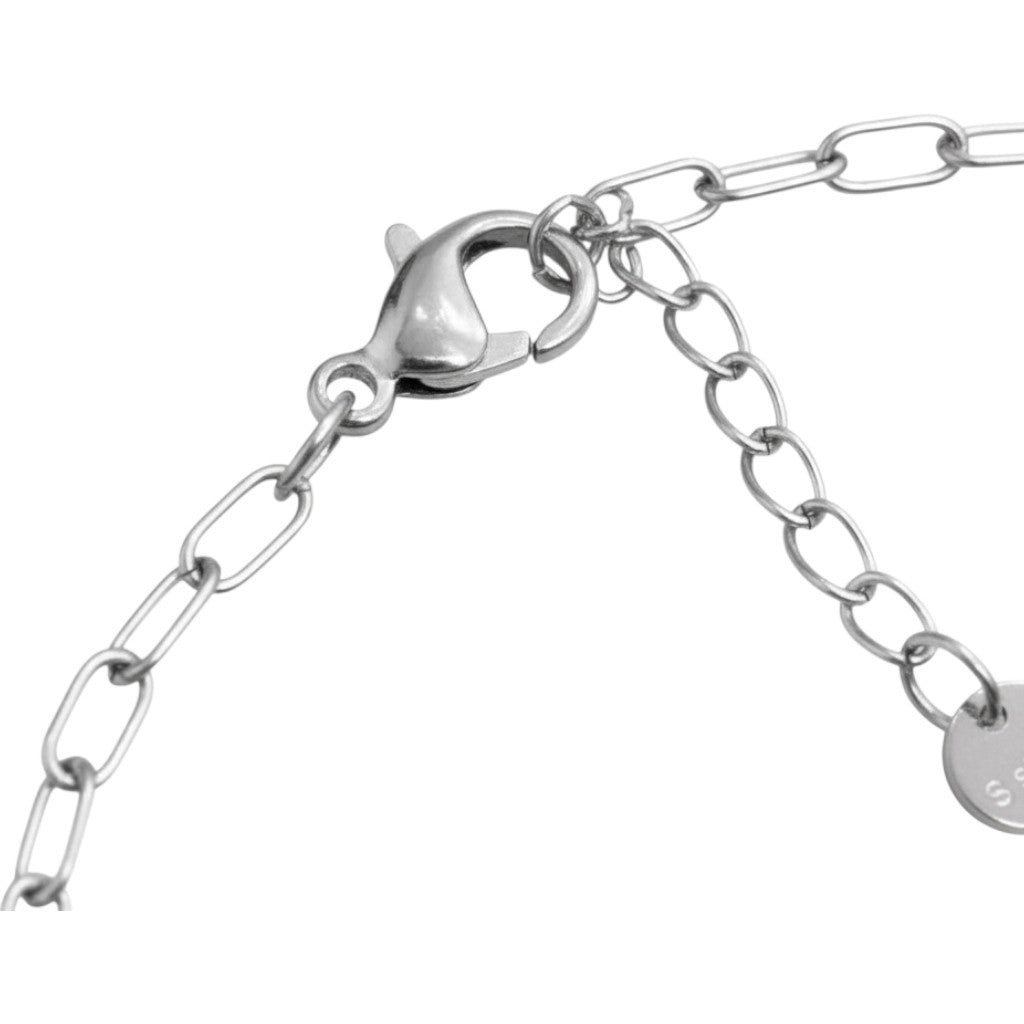 Bracciale Teddy Love con Orsetto Smaltato e Perla In Acciaio Inossidabile