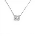 Collana con Quadrifoglio Stilizzato e Zirconi In Acciaio Inossidabile