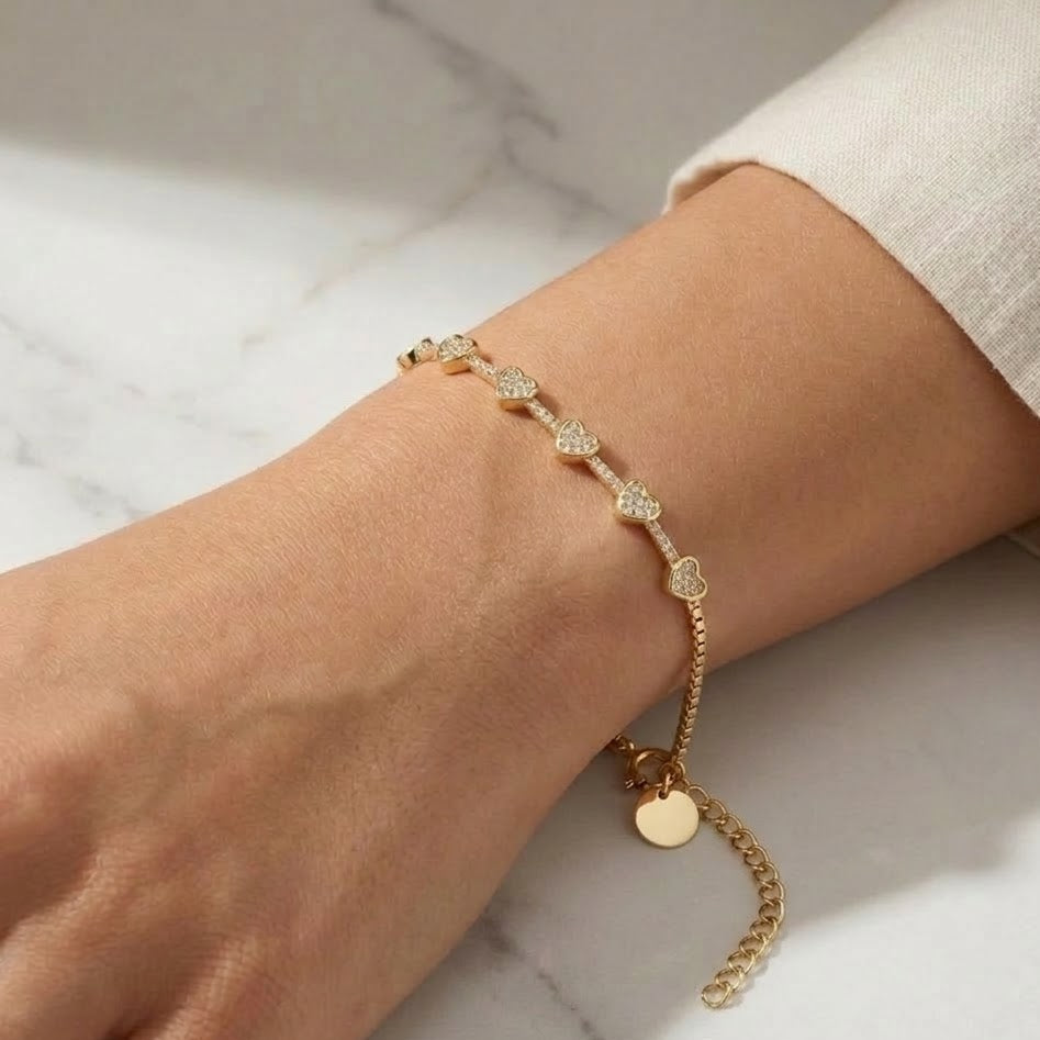 Bracciale Giro di Cuori in Pavé in Argento 925