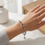 Bracciale con Link Ovali e Doppia Catena In Acciaio Inossidabile