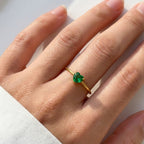 Anello Heart Link con Cuore in Pavé In Acciaio Inossidabile