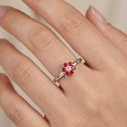 Anello con Fiore Colorato e Pietra  In Argento 925