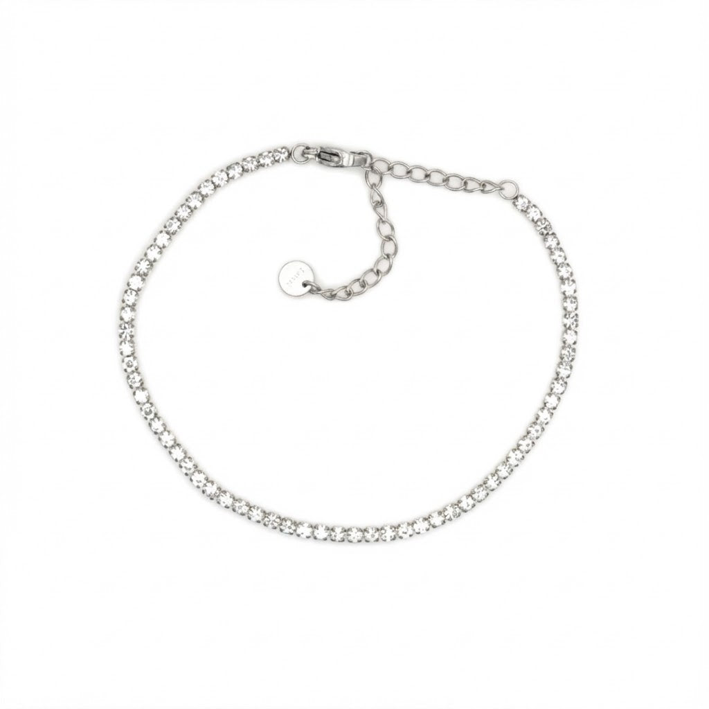 Bracciale Tennis con Zirconi Luminosi in Acciaio Inossidabile