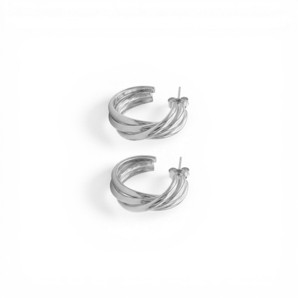 Orecchini Hoops a Tripla Fascia In Acciaio Inossidabile