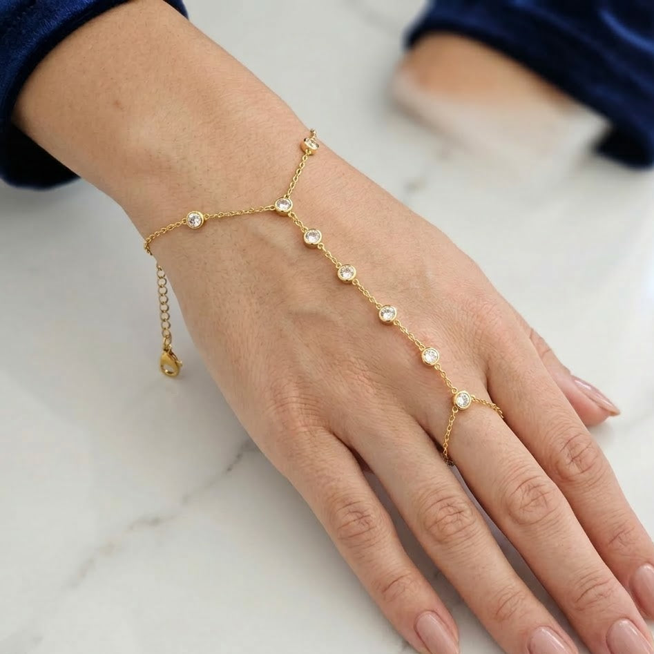 Bracciale Baciamano con Punti Luce In Acciaio Inossidabile