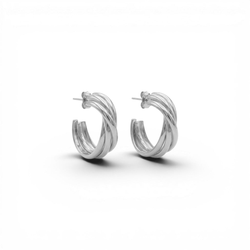 Orecchini Hoops a Tripla Fascia In Acciaio Inossidabile
