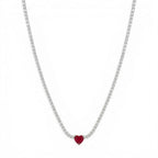 Collana Tennis Heart In Acciaio Inossidabile