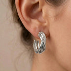 Orecchini Hoops a Tripla Fascia In Acciaio Inossidabile