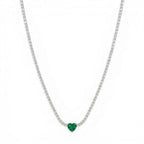 Collana Tennis Heart In Acciaio Inossidabile
