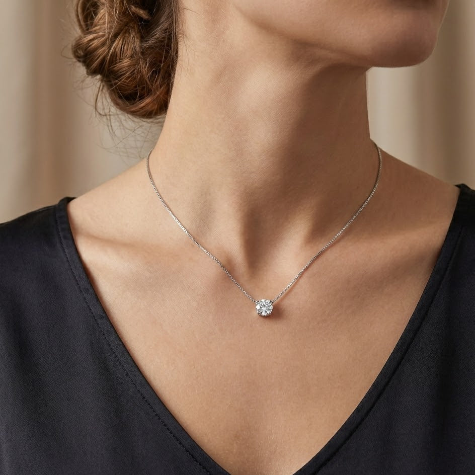 Collana con Punto Luce Sferico In Argento 925