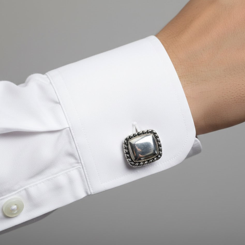 Gemelli Quadrato Essenziale In Acciaio Inossidabile