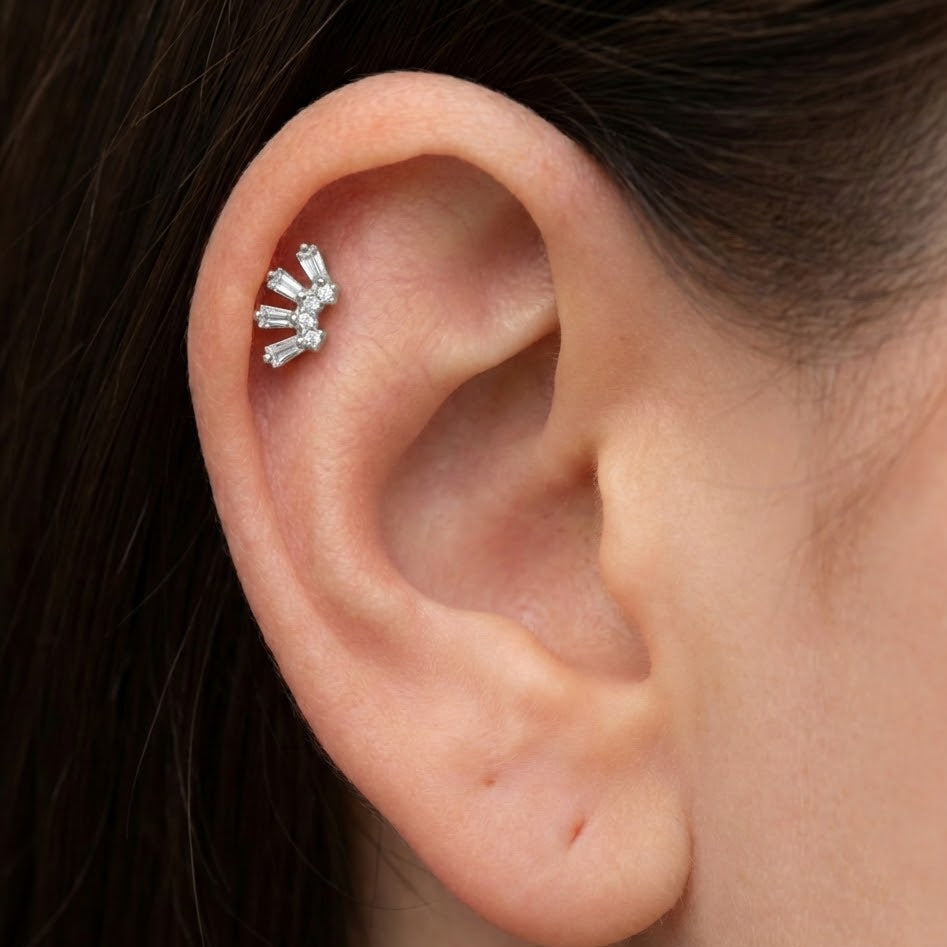 Piercing Taglio Baguette In Argento 925