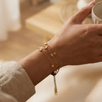 Bracciale Doppia Catena Celestial con Stelle e Lune In Acciaio Inossidabile