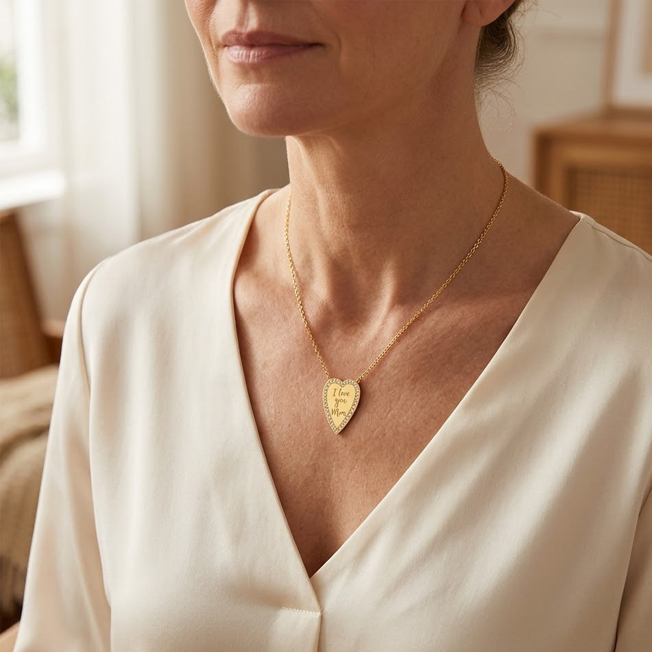 Collana Cuore Dedica Mamma In Acciaio Inossidabile