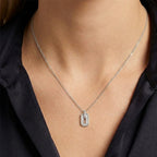 Collana con Pendente Geometrico e Zirconi In Acciaio Inossidabile