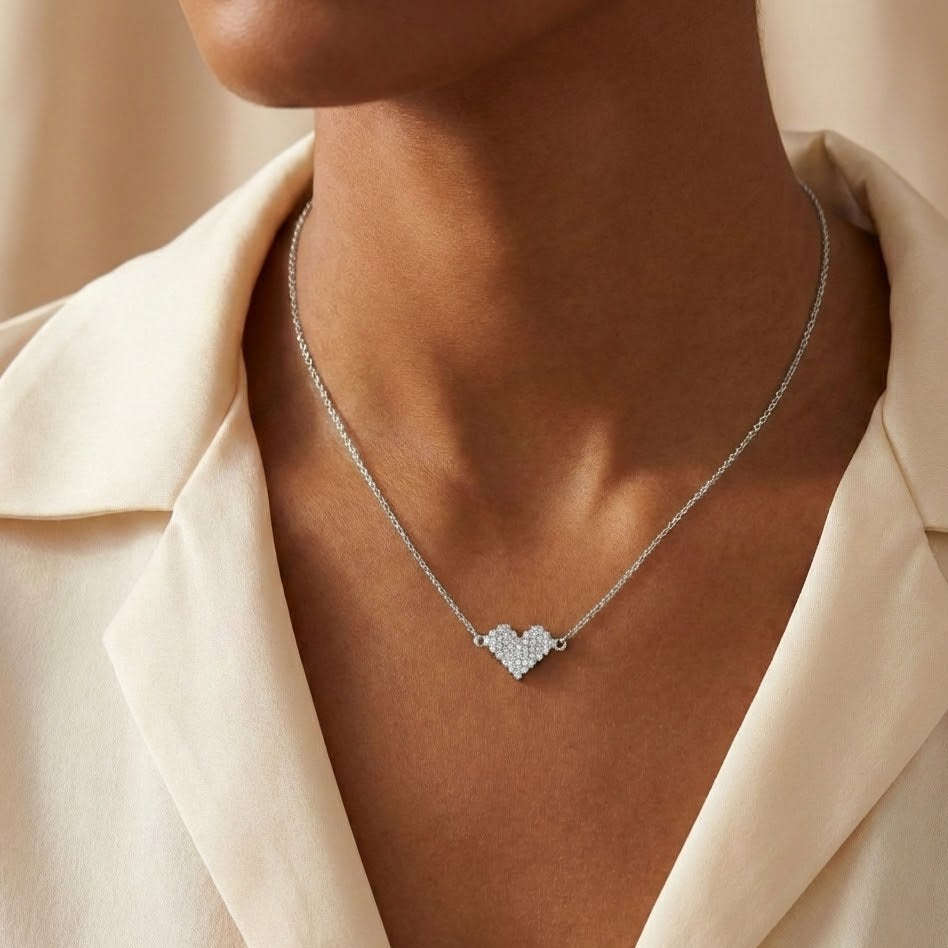 Collana Cuore Radioso In Argento 925