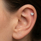 Piercing Cuore Pavé In Argento 925