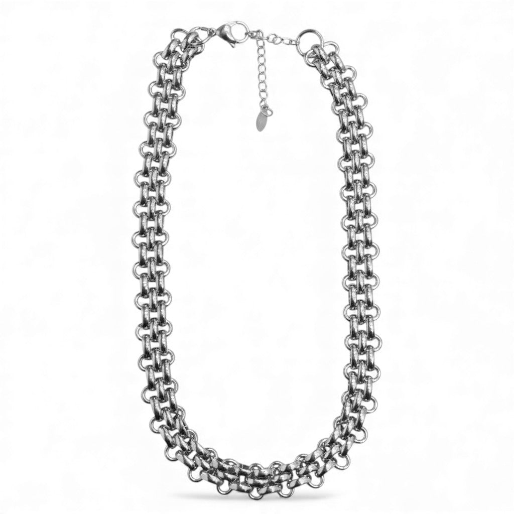 Girocollo Catena Intrecciata in Acciaio Inossidabile
