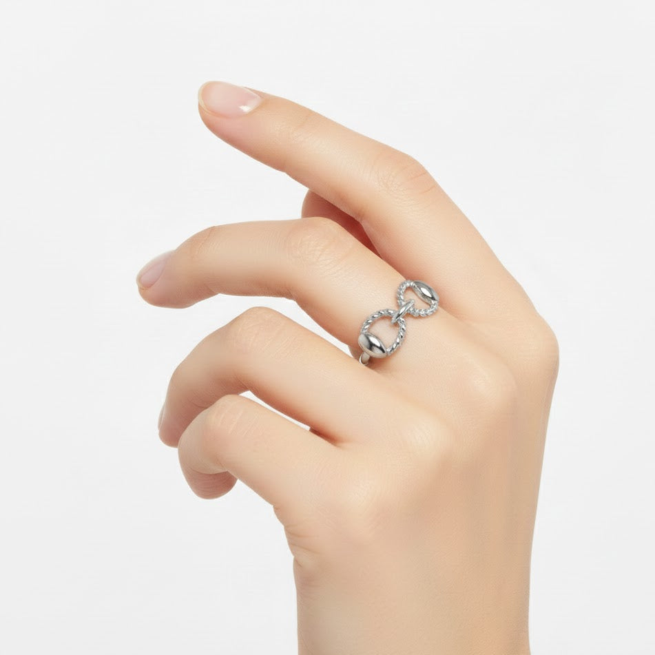 Anello Nodo Intreccio In Acciaio Inossidabile