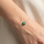 Bracciale Petali Cromatici con Fiore di Zirconi In Argento 925