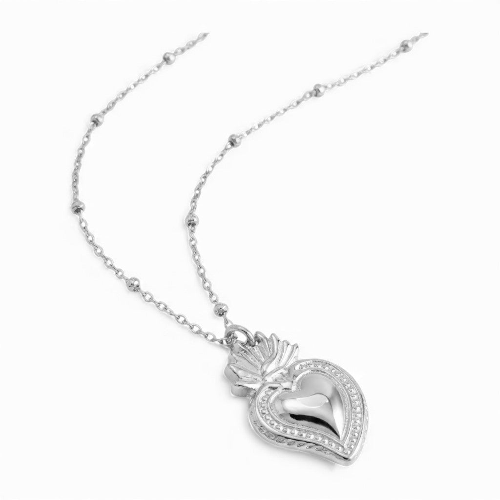 Collana Sacro Cuore In Acciaio Inossidabile